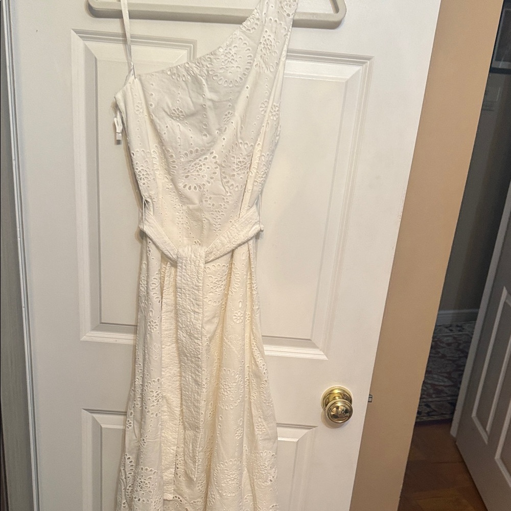 Zara Cream One-Shoulder Dress